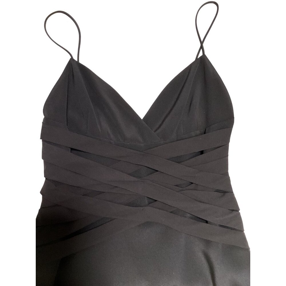 Rag & Bone Black Silk Dress Size 4 With Spaghetti Straps Wrap Accent - Picture 2 of 7